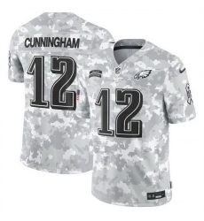 Men Philadelphia Eagles 12 Randall Cunningham 2024 F U S E Arctic Camo Salute To Service Limited Stitched Football Jersey