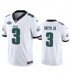 Men Philadelphia Eagles 3 Nolan Smith JR White 2023 F U S E  With Prem1ere Patch Vapor Untouchable Limited Stitched Football Jersey