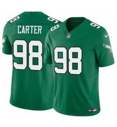 Men Philadelphia Eagles Jalen Carter #98 Green Vapor Limited Stitched NFL Jersey