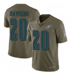 Mens Nike Philadelphia Eagles 20 Brian Dawkins Limited Olive 2017 Salute to Service NFL Jersey