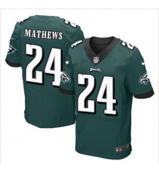 New Philadelphia Eagles #24 Ryan Mathews Midnight Green Team Color Men Stitched Elite jersey