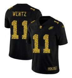 Philadelphia Eagles 11 Carson Wentz Men Nike Leopard Print Fashion Vapor Limited NFL Jersey Black