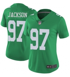 Eagles 97 Malik Jackson Green Womens Stitched Football Limited Rush Jersey