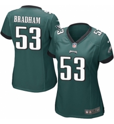 Nike Eagles #53 Nigel Bradham Green Women Game Jersey