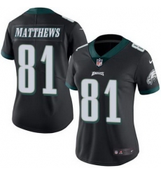 Nike Eagles #81 Jordan Matthews Black Womens Stitched NFL Limited Rush Jersey