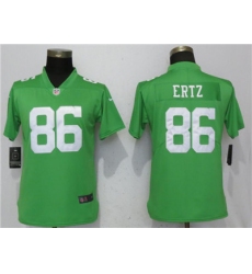 Nike Eagles #86 Zach Ertz Green Women Throwback Vapor Untouchable Limited Jersey