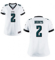 Women Nike Eagles 2 Jalen Hurts White Vapor Limited Stitched NFL Jersey