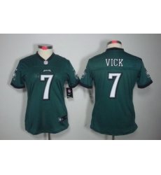 Women Nike Philadelphia Eagles 7# Michael Vick Green Color Limited Jerseys