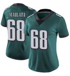 Women Philadelphia Eagles Jordan Mailata #68 Green Vapor Limited Stitched Football Jersey