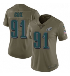 Womens Nike Philadelphia Eagles 91 Fletcher Cox Limited Olive 2017 Salute to Service NFL Jersey