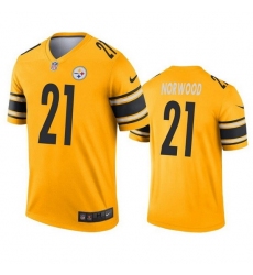 Men Pittsburgh Steelers 21 Tre Norwood Gold Inverted Legend Stitched Jerse