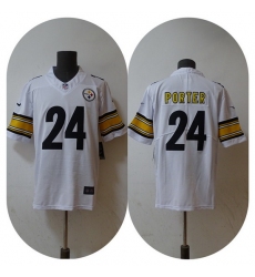 Men Pittsburgh Steelers 24 Joey Porter Jr  White 2023 Draft Vapor Untouchable Limited Stitched Jersey