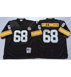 Men Pittsburgh Steelers 68 L. C. Greenwood Black M&N Throwback Jersey