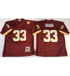 Men Redskins 33 Sammy Baugh Red M&N Throwback Jersey