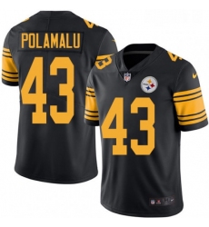 Mens Nike Pittsburgh Steelers 43 Troy Polamalu Limited Black Rush Vapor Untouchable NFL Jersey