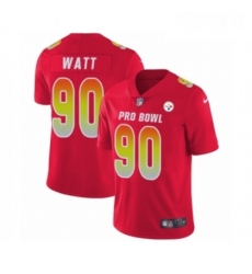 Mens Pittsburgh Steelers 90 T J Watt Limited Red AFC 2019 Pro Bowl Football Jersey