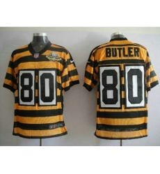 Nike Pittsburgh Steelers 80 Jack Butler Yellow Black Elite 80TH M&N NFL Jersey