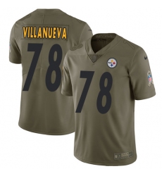 Nike Steelers #78 Alejandro Villanueva Olive Mens Stitched NFL Limited 2017 Salute to Service Jersey