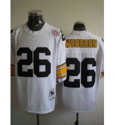 Pittsburgh Steelers 26 Rod Woodson white Mitchell And Ness Jersey