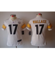 Women Nike Pittsburgh Steelers 17# Mike Wallace White Color[Women's NIKE LIMITED Jersey]