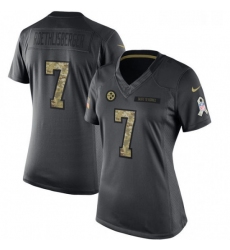 Womens Nike Pittsburgh Steelers 7 Ben Roethlisberger Limited Black 2016 Salute to Service NFL Jersey