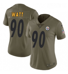 Womens Nike Pittsburgh Steelers 90 T J Watt Limited Olive 2017 Salute to Service NFL Jersey