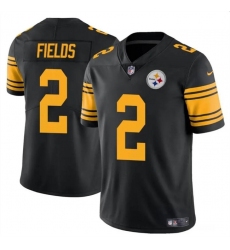 Youth Pittsburgh Steelers 2 Justin Fields Black Color Rush Limited Stitched Football Jersey