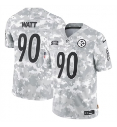 Youth Pittsburgh Steelers 90 T  J  Watt 2024 F U S E Arctic Camo Salute To Service Limited Stitched Football Jersey