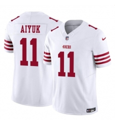 Men San Francisco 49ers 11 Brandon Aiyuk White 2023 F U S E  Vapor Limited Stitched Football Jersey