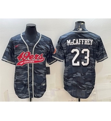 Men San Francisco 49ers 23 Christian McCaffrey Grey Camo With Patch Cool Base Stitched Baseball Jersey