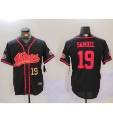 Men San Francisco 49ers 2319 Deebo Samuel Black With Patch Cool Base Stitched Baseball Jersey