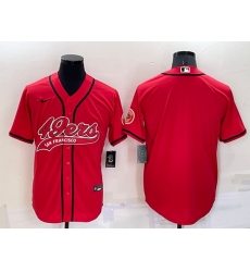 Men San Francisco 49ers Blank Red Cool Base Stitched Baseball Jersey