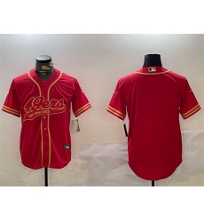 Men San Francisco 49ers Blank Red Cool Base Stitched Baseball Jersey