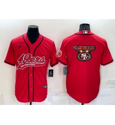 Men San Francisco 49ers Red Team Big Logo With Patch Cool Base Stitched Baseb