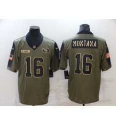 Men's San Francisco 49ers #16 Joe Montana 2021 Salute To Service Limited Jersey