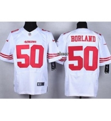 Nike San Francisco 49ers 50 Chris Borland White Elite NFL Jersey