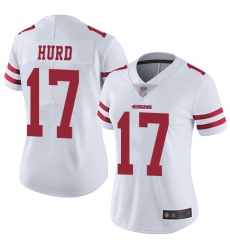 49ers 17 Jalen Hurd White Women Stitched Football Vapor Untouchable Limited Jersey