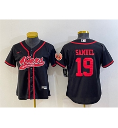 Women San Francisco 49ers 19 Deebo Samuel Black With Patch Cool Base Stitched Baseball Jersey