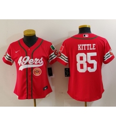 Women San Francisco 49ers 80 Jerry Rice Red Mexico With Patch Cool Base Stitched Baseball Jersey 2