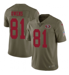 Nike 49ers #81 Terrell Owens Olive Youth Stitched NFL Limited 2017 Salute to Service Jersey