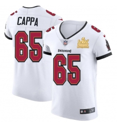 Men Tampa Bay Buccaneers 65 Alex Cappa Men Super Bowl LV Champions Patch Nike White Vapor Elite Jersey