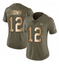 Womens Nike Tampa Bay Buccaneers 12 Chris Godwin Limited OliveGold 2017 Salute to Service NFL Jersey