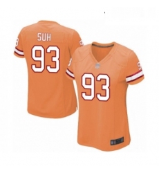 Womens Tampa Bay Buccaneers 93 Ndamukong Suh Game Orange Glaze Alternate Football Jersey