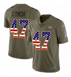 Youth Nike Tampa Bay Buccaneers 47 John Lynch Limited OliveUSA Flag 2017 Salute to Service NFL Jersey