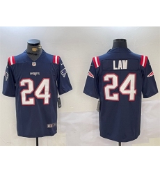 Men New England Patriots 24 Ty Law Navy Vapor Limited Stitched Football Jersey