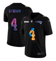 New England Patriots 4 Jarrett Stidham Men Nike Multi Color Black 2020 NFL Crucial Catch Vapor Untouchable Limited Jersey