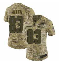 Nike Patriots #83 Dwayne Allen Camo Women Stitched NFL Limited 2018 Salute to Service Jersey