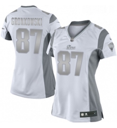 Womens Nike New England Patriots 87 Rob Gronkowski Limited White Platinum NFL Jersey