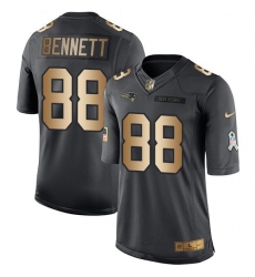 Nike Patriots #88 Martellus Bennett Black Youth Stitched NFL Limited Gold Salute to Service Jersey