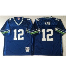 Men Seattle Seahawks 12 Fan Blue M&N Throwback Jersey